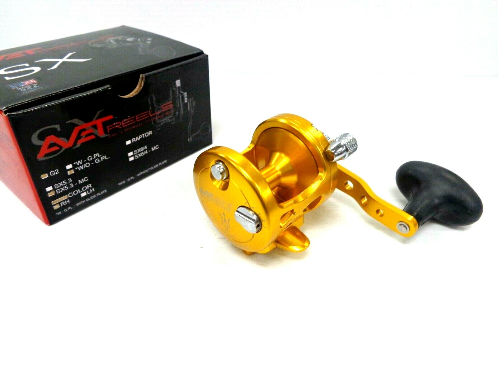 Avet SX5.3 MC G2 NGP Single Speed Lever Drag Reel – Right Hand – GOLD