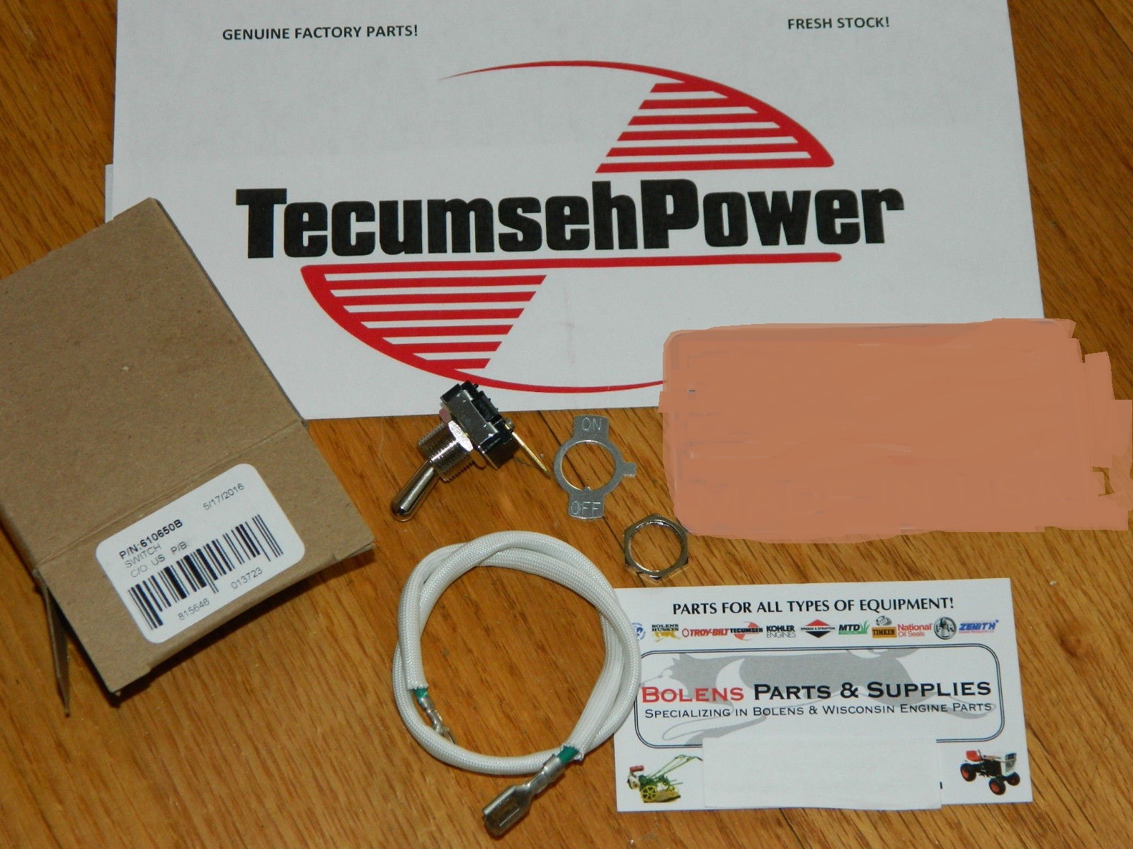 On/Off switch for Jiffy Ice Auger & Toro edger 2 cycle motor OEM TECUMSEH 610650