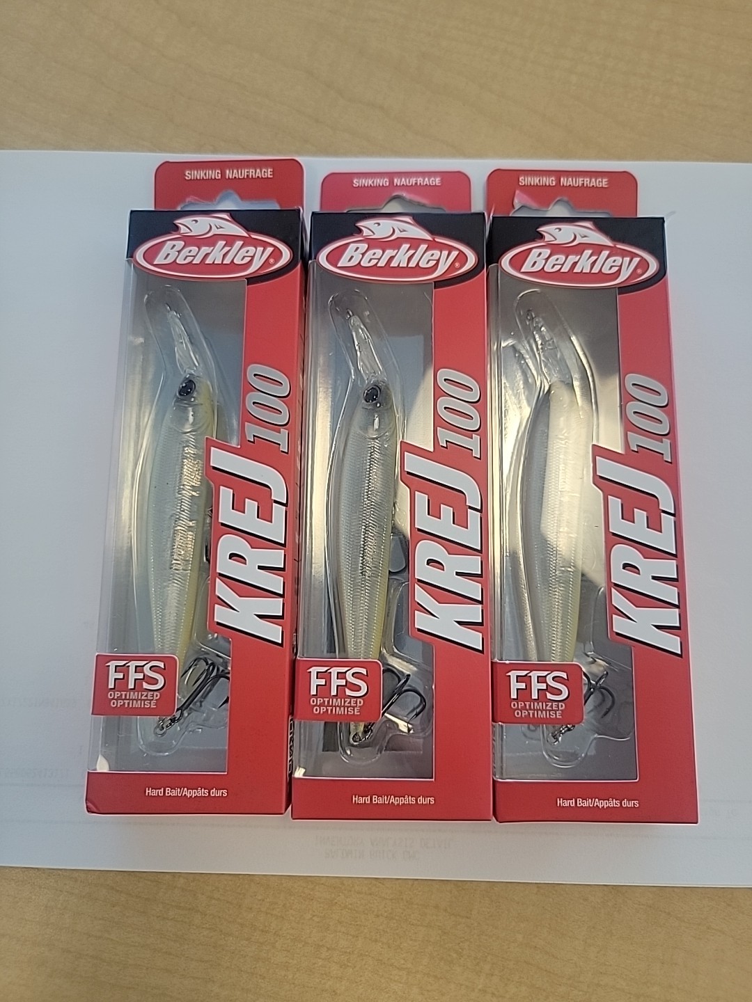 Jerkbait Lure Pearl White Realistic Bass Walleye Stripers  New 3 Qty