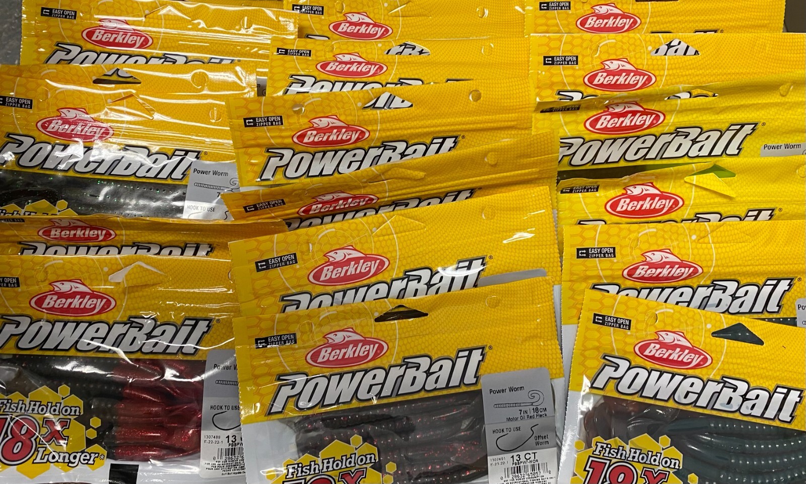 2 Bags of Berkley PowerBait Power Worms 7 inch 13 pack..26 Total worms *NEW*