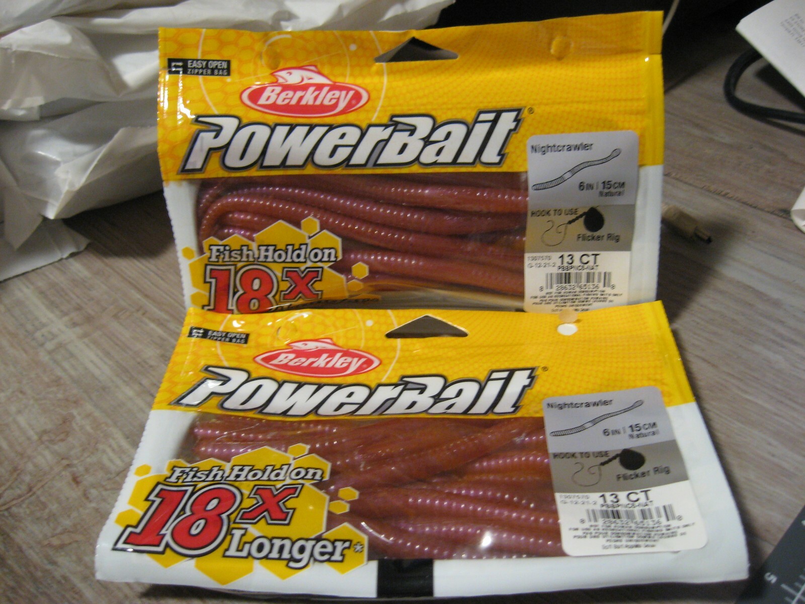 Berkley 6″ Night Crawler PowerBait Soft Fishing Worms Natural Nightcrawler Color