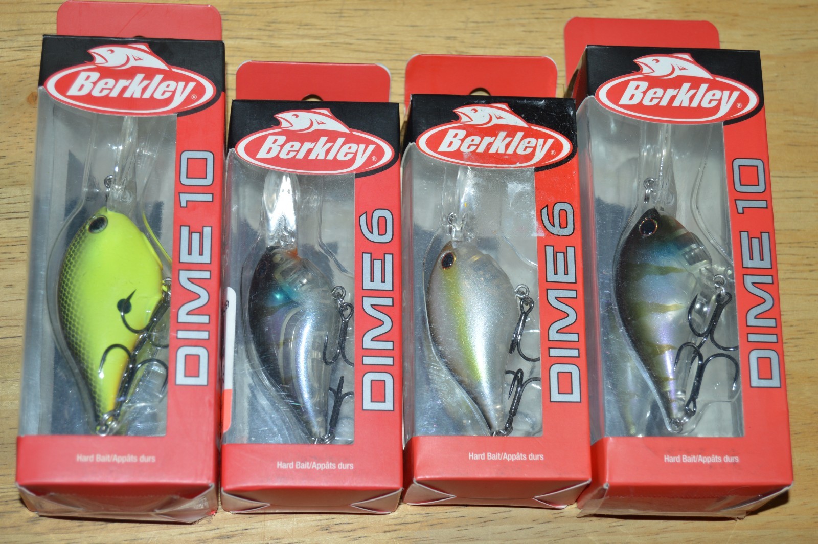 4 lures berkley dime 6 & 10 bass crankbaits assortment dives to 6′-12′