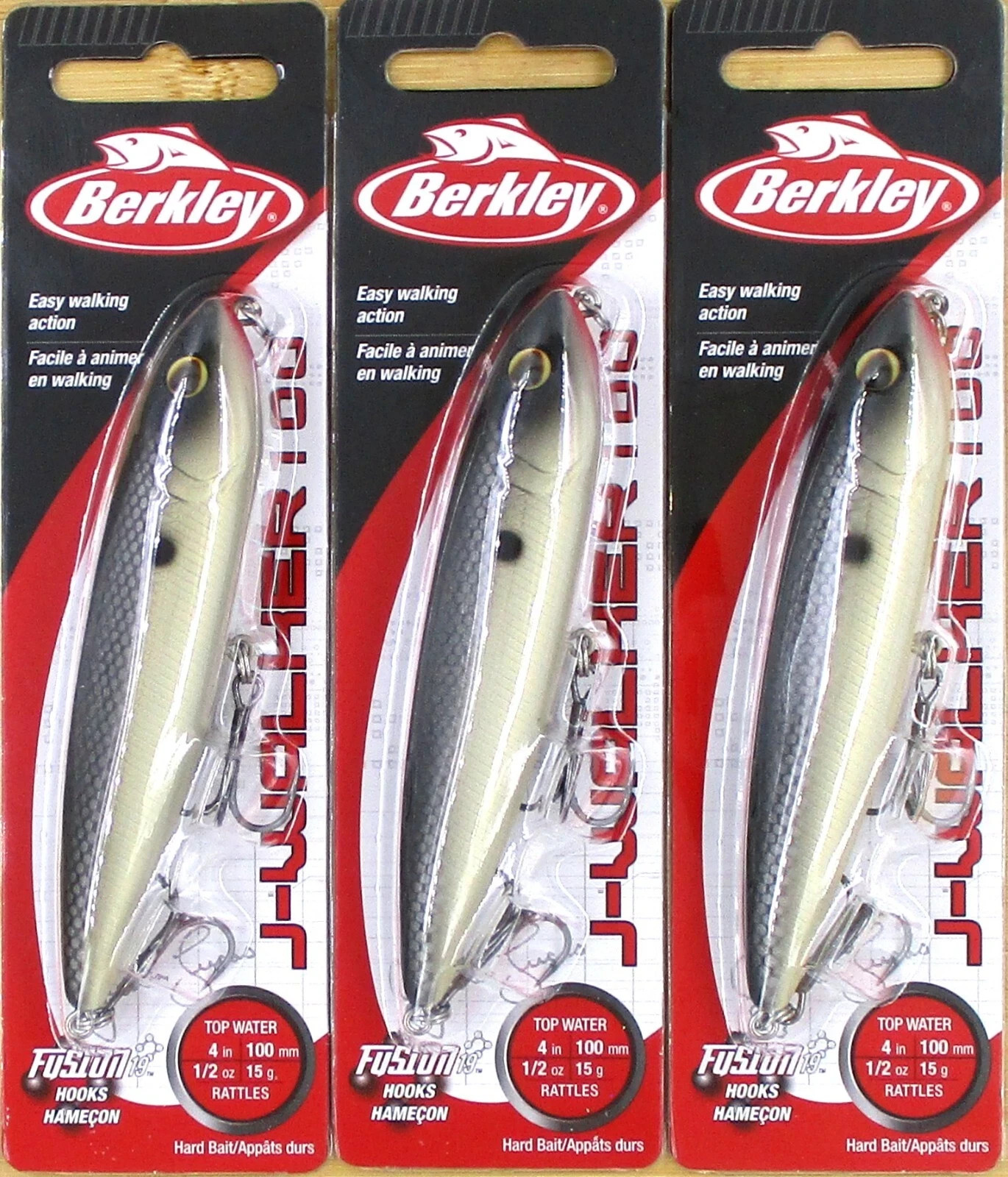 (3) Berkley J-Walker 100 Top Water Fishing Lures Lot of 3 – Shad