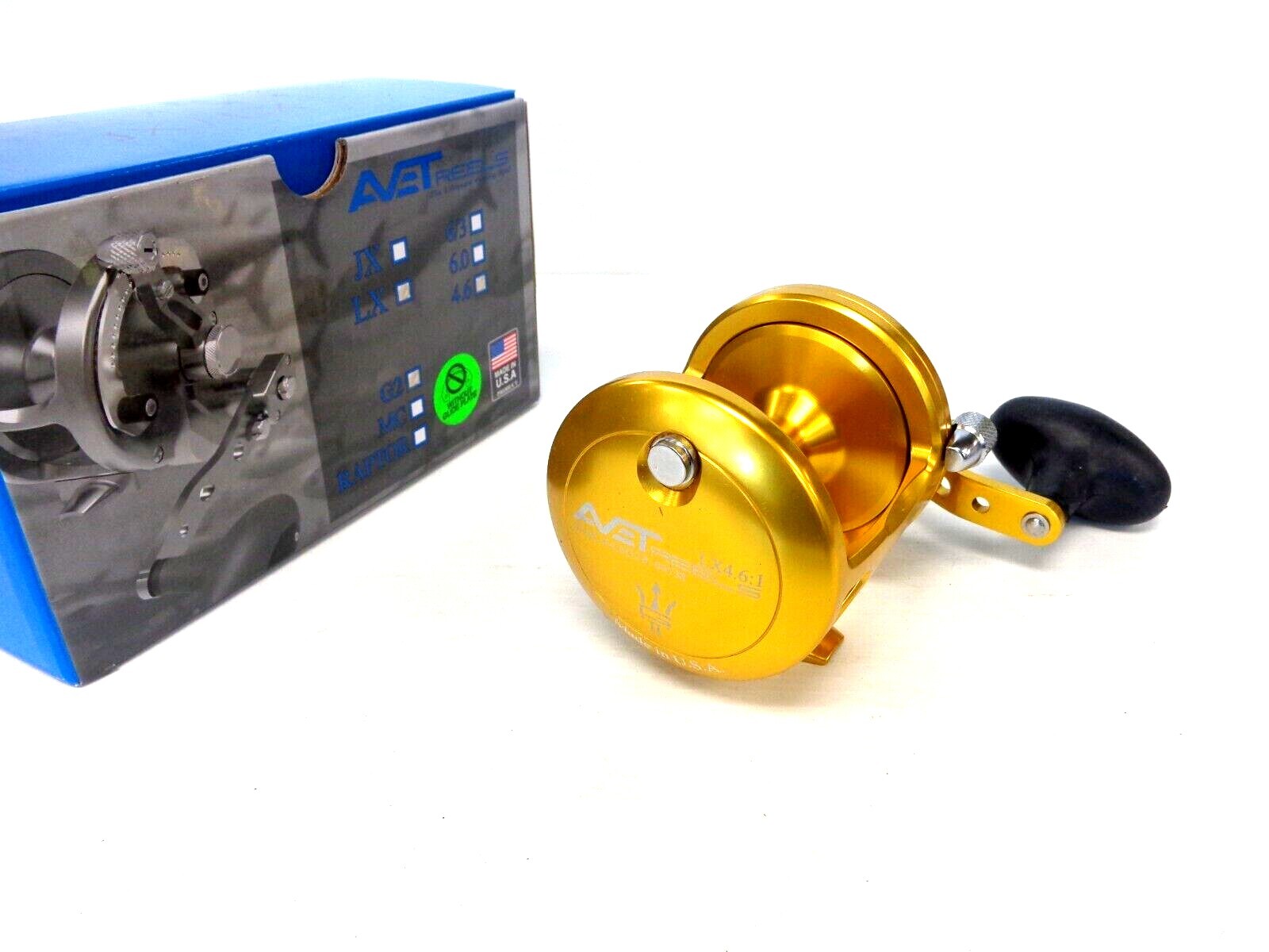 Avet LX4.6 G2 NGP Single Speed Lever Drag Casting Reel – Right Handed – GOLD