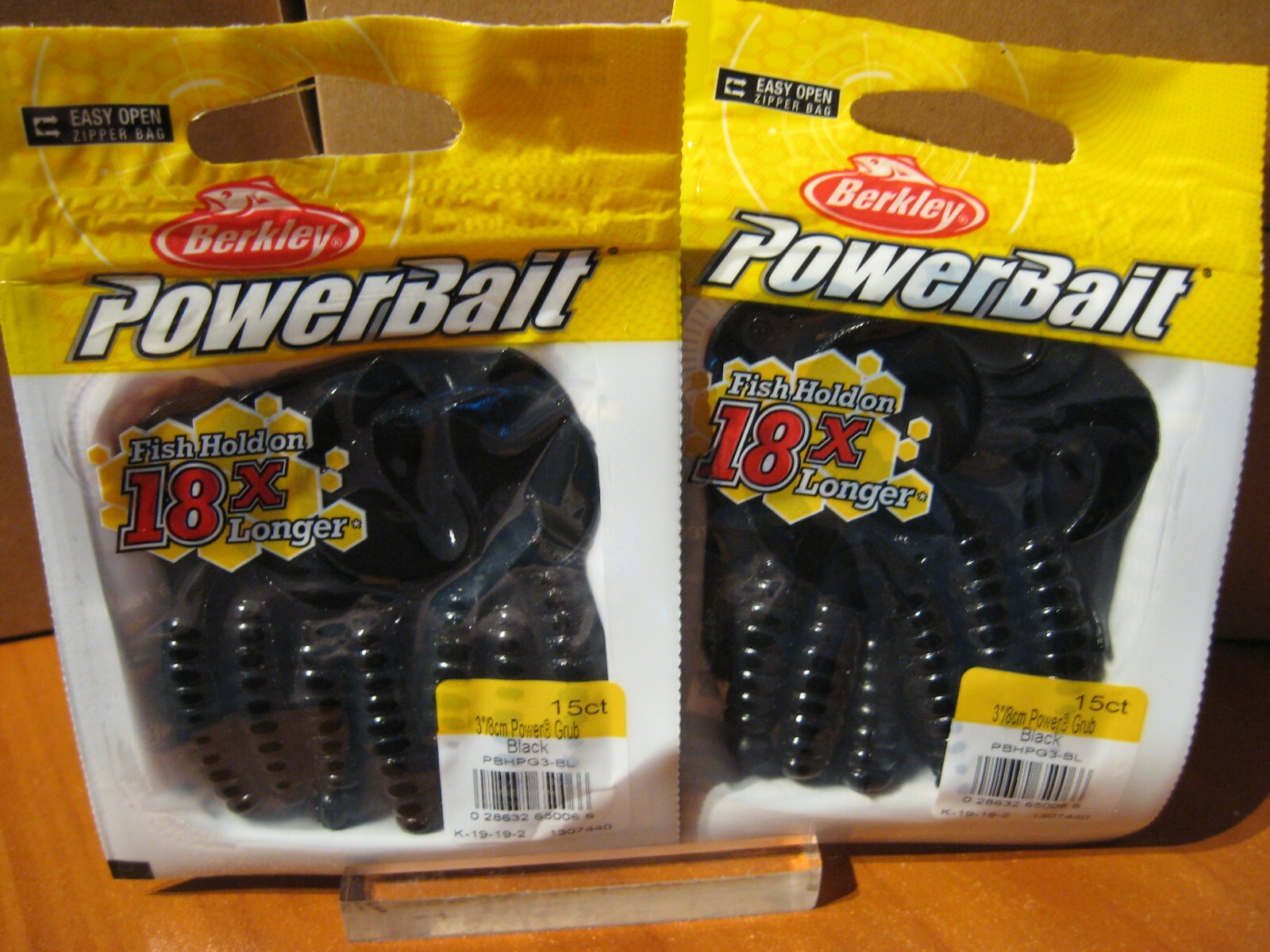 2 Packs Berkley Soft Fishing PowerBait / 3″ Single Tail Power Grub / Black