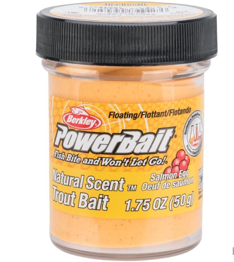 Berkley PowerBait Trout Bait Natural Salmon Egg Scent Peach 1.75Oz Jar BTSMP2