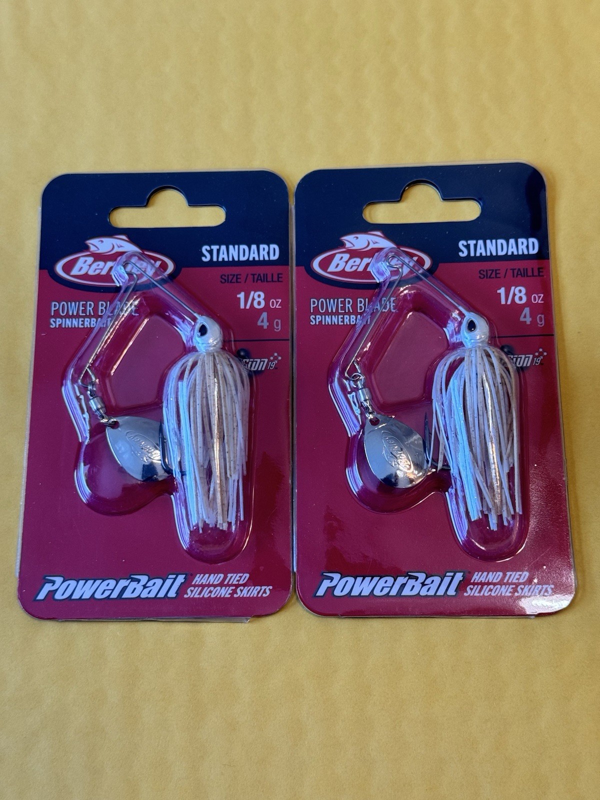 Lot of 2 Berkley Power Blade Spinnerbait  Colorado Blade 1/8oz White