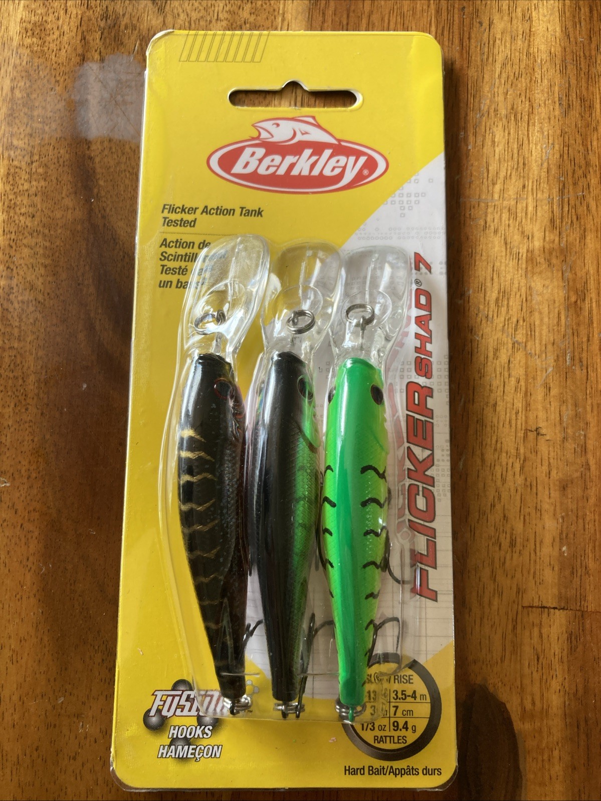 Berkley #7 Flicker Shad Crankbaits (3pk-FIRETIGER, Black Silver Red Tiger) BNIP