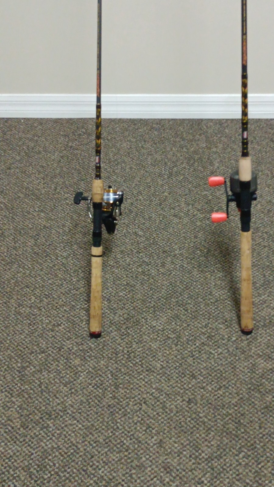 Ugly Stik SC10 & Ridella Spincast Spinning Combos Cork Rod Reel Black Red Gold