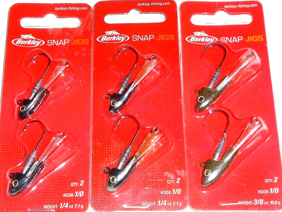 Berkley 3/8 (1) & 1/4 (2) Snap Jigs (Lot of 4-2 per pack-SJ3814-13)