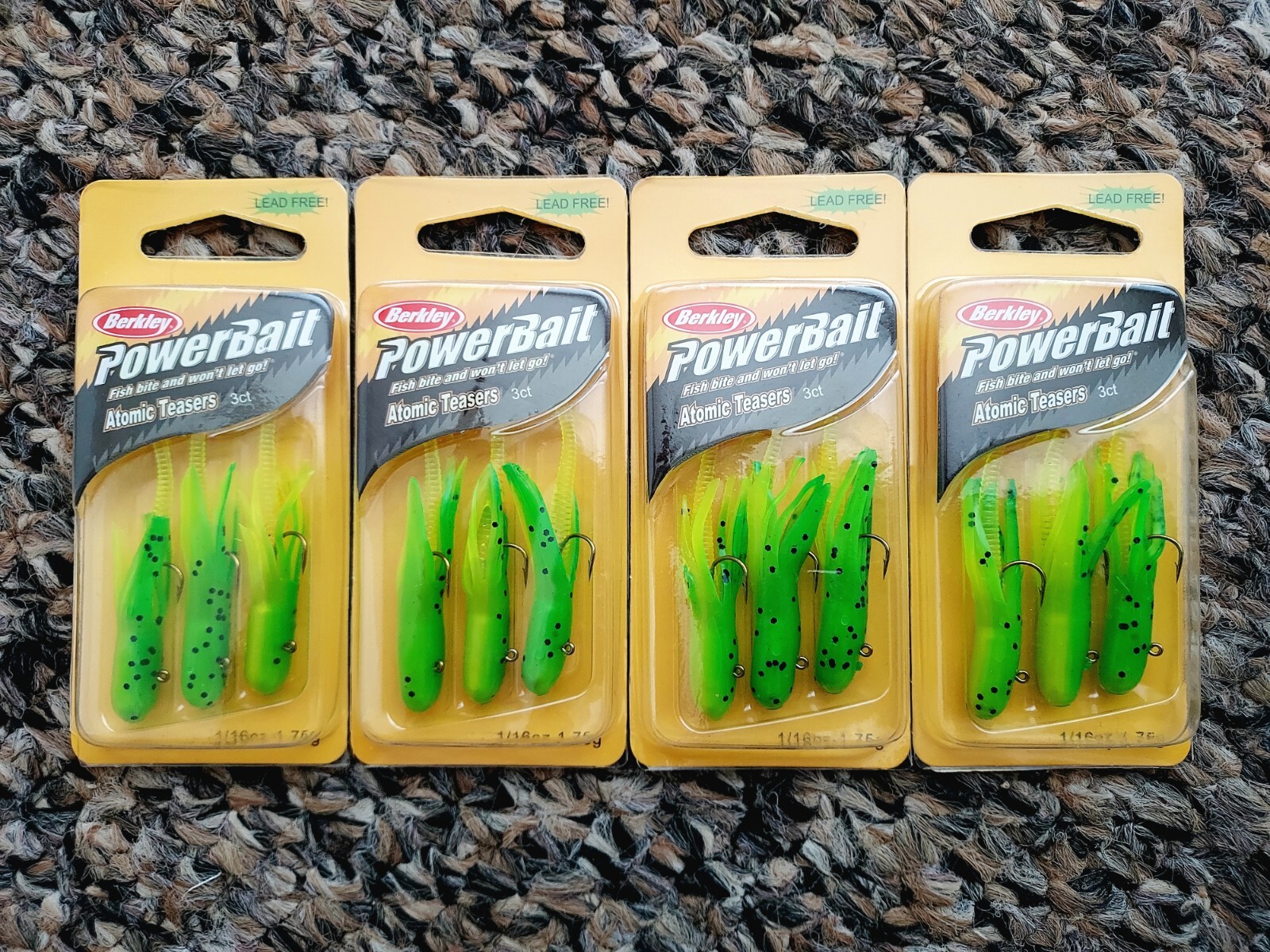 Berkley Powerbait Atomic Teasers 1/16 oz. Tube Jigs Fishing Lures Lot of 4-Packs