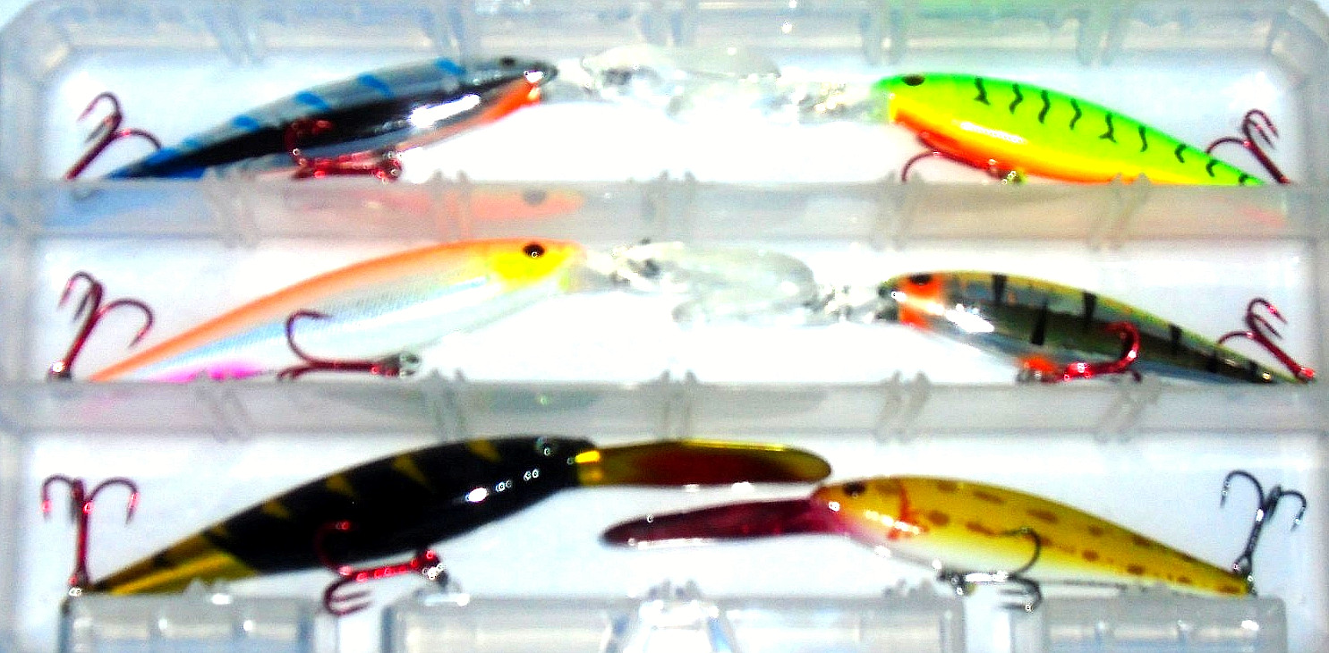 Berkley #9 & #7 Flicker Minnow Crankbait Pack With Box (Lot of 6 Baits-FM97-02)