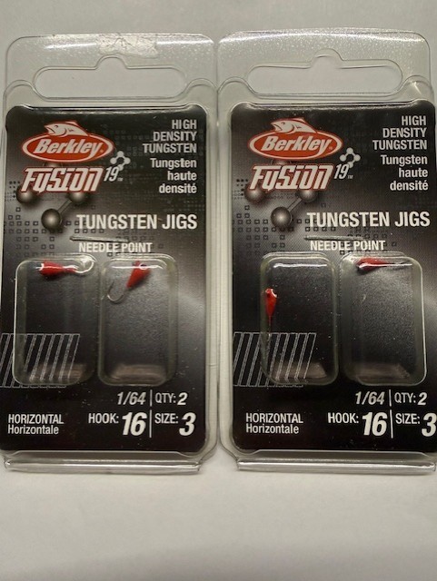 (LOT of 2 packs of 2) Berkley FUSION 19  TUNGSTEN 1/64 RED BRAND NEW