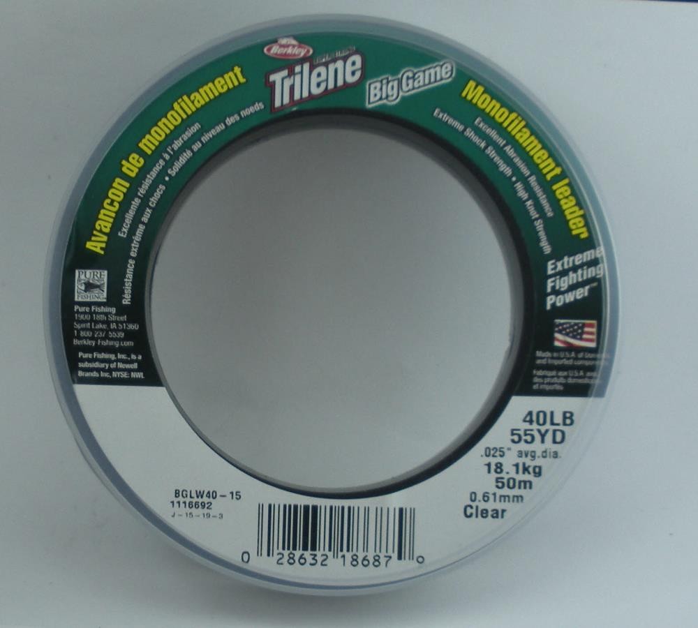 Berkley 1116692 BGLW40-15 Big Game Leader 40 lb. Test 55 yds