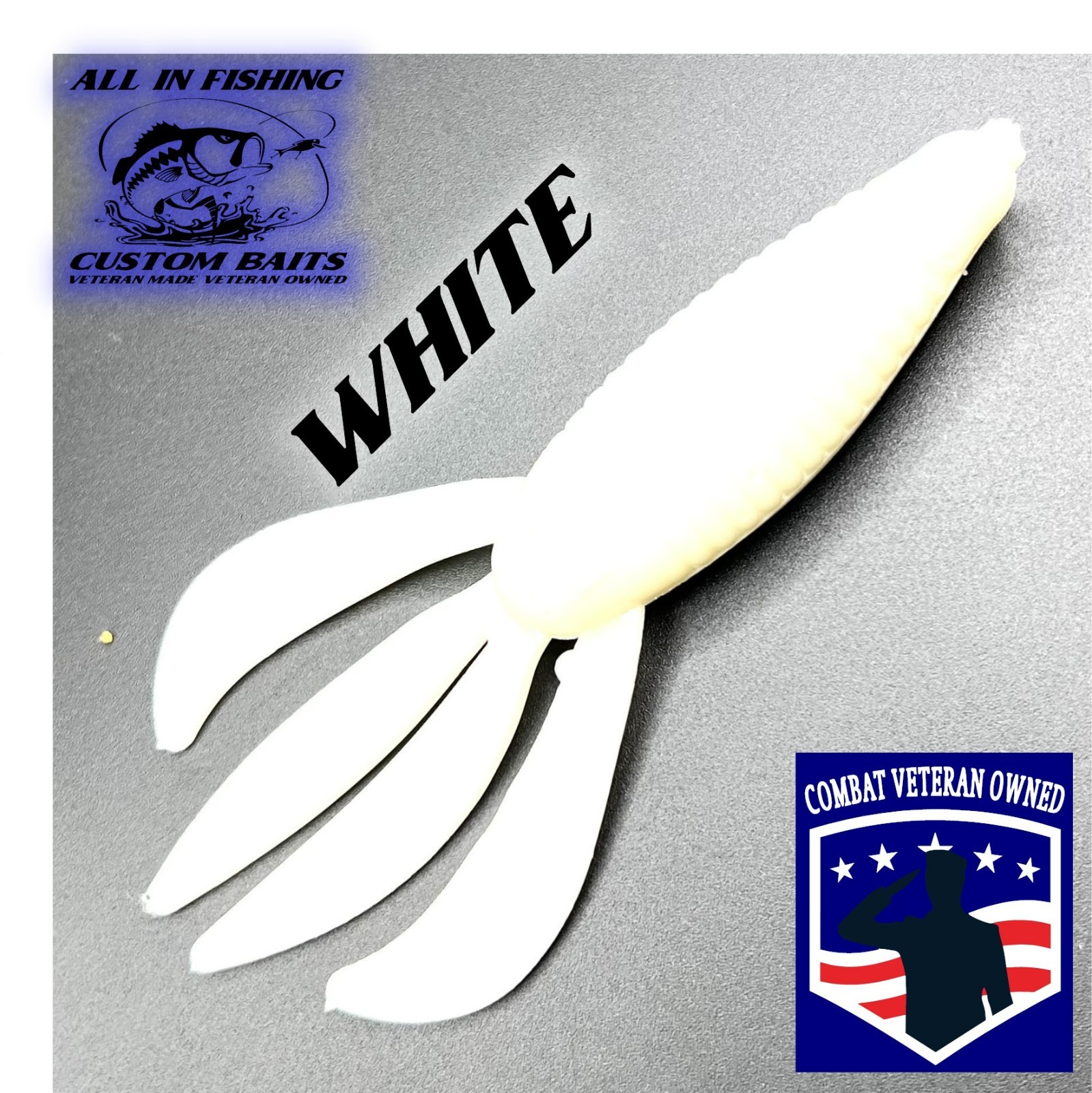 10ct White 4.25 Creature bait rocket bass fishing .