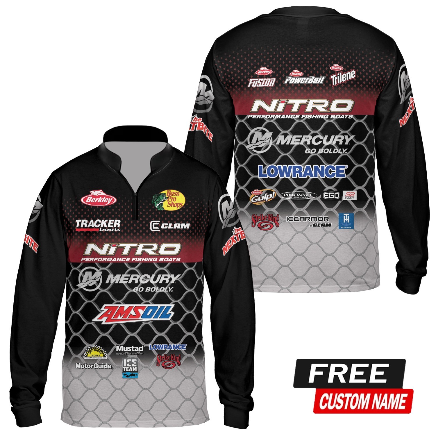 Custom Name – Men’s Fishing Nitro Boats Berkley Zip Long Sleeve Shirt S-5XL