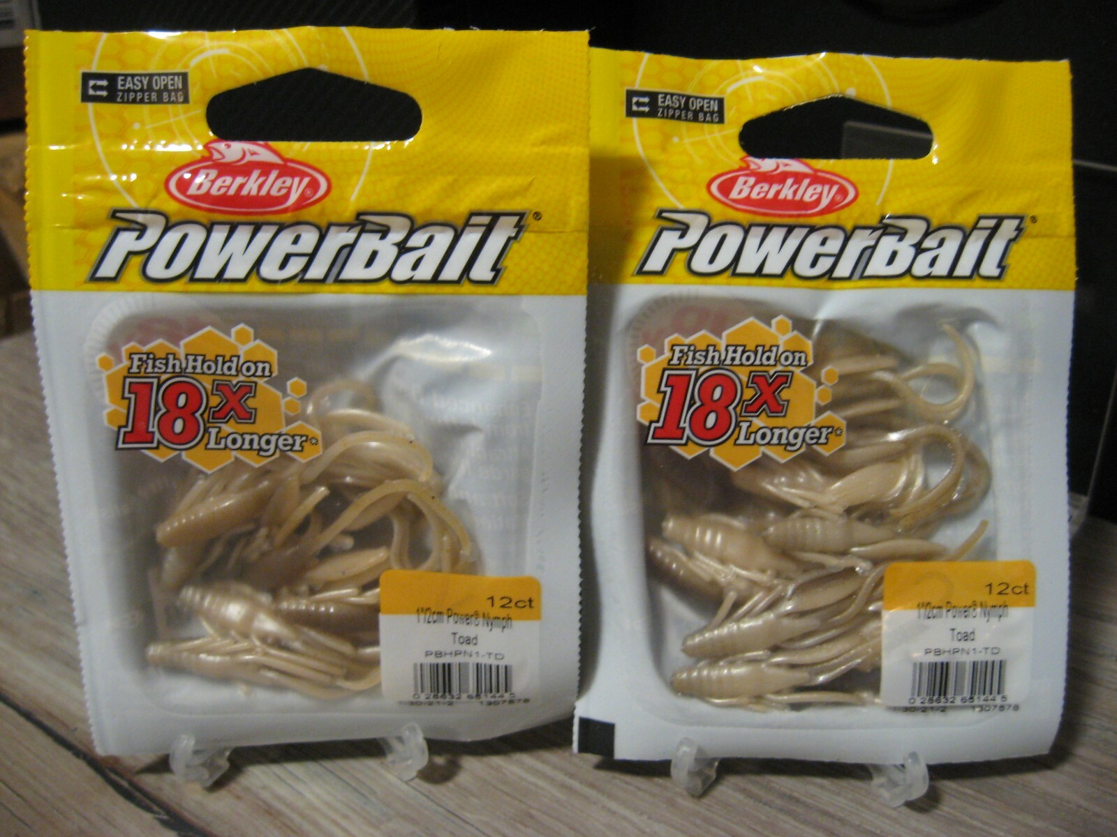 2 Packs Berkley 1″ Power Nymphs Soft Fishing Baits Toad Color