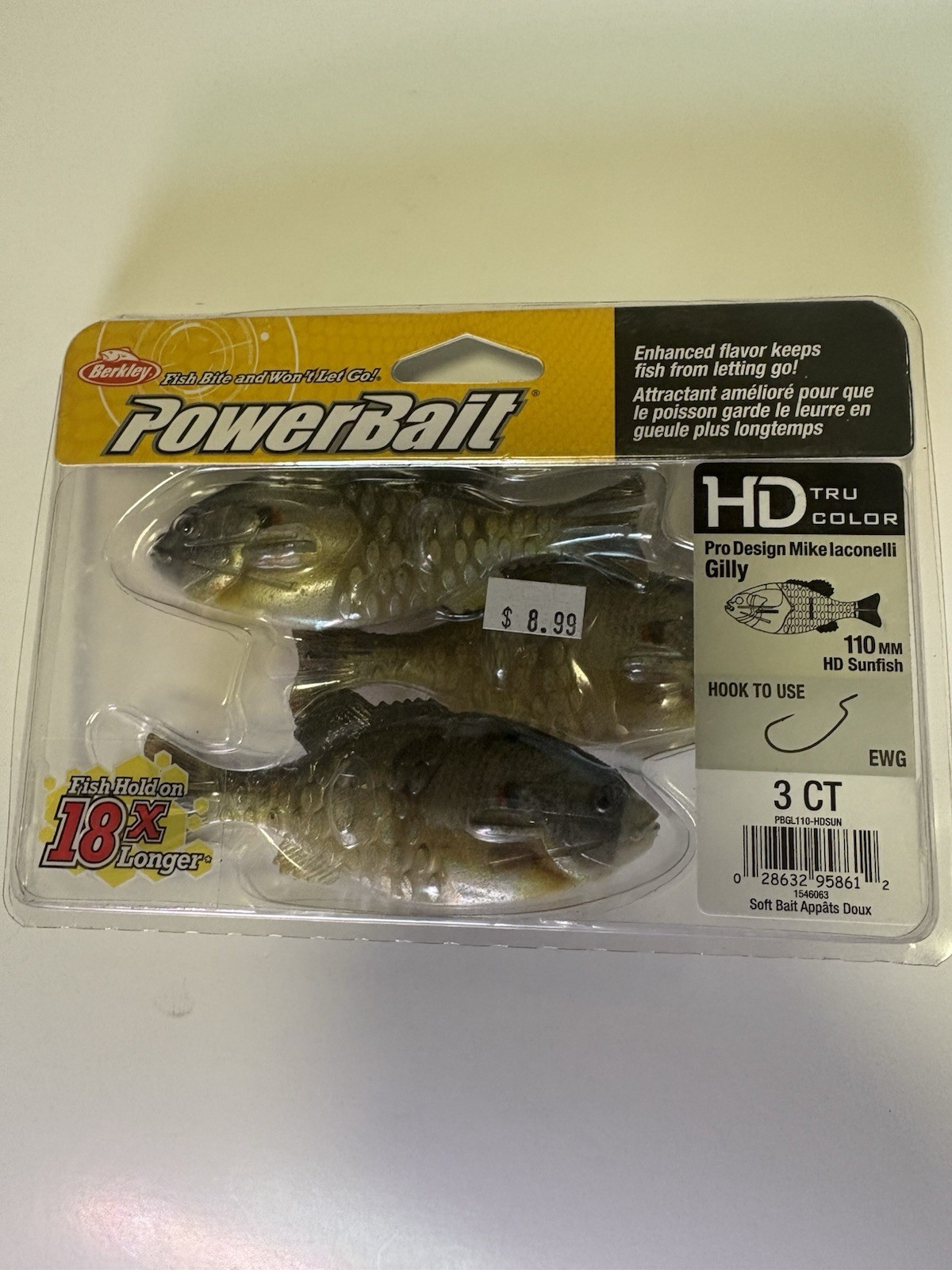 Berkley PowerBait Gilly 110mm HD Sunfish Swimbait Plastic 3 Pack