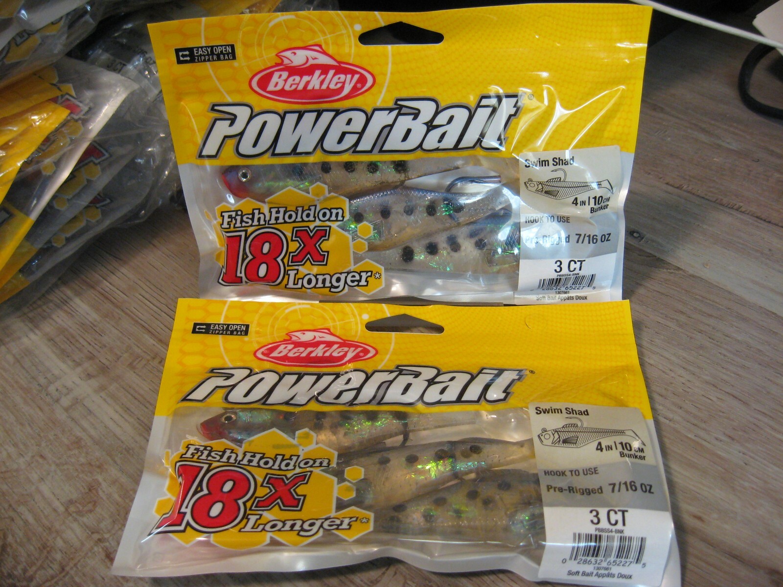 2 Packs Berkley Power Bait Fishing – 7/16 Oz Pre-Rigged Swim Shad – 4″ Bunker