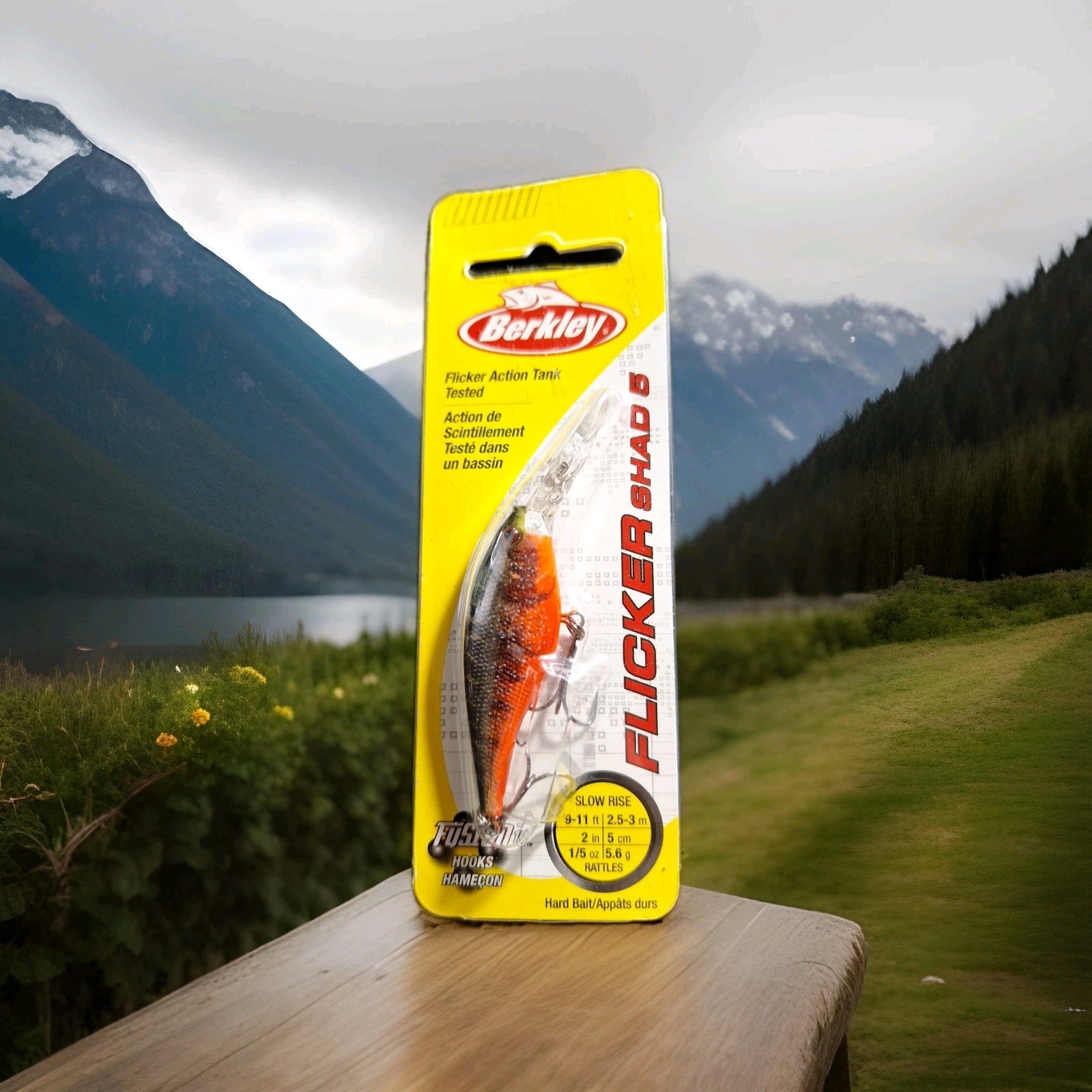 Berkley Flicker Shad Crankbait Red Tiger 2In Fishing Lure 3/16 Oz SLOW RISE