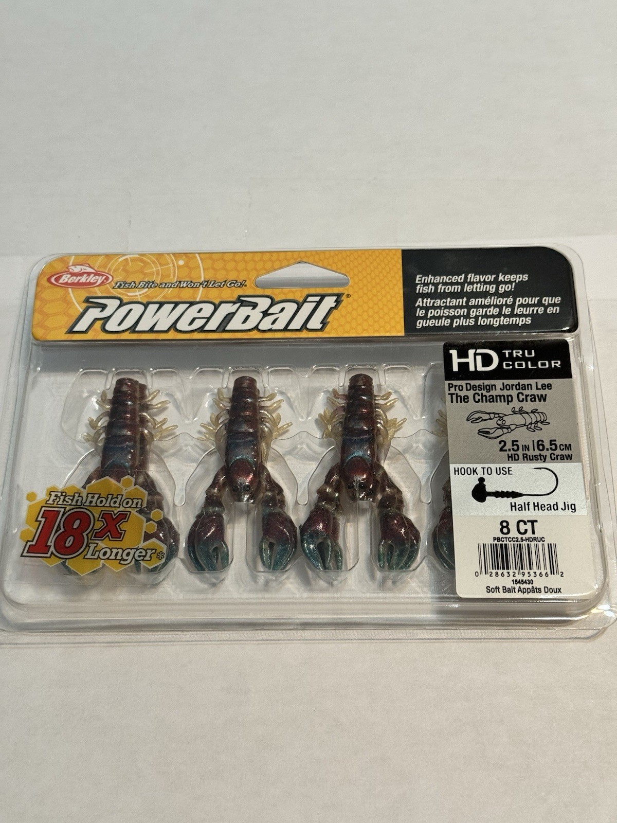 Lot of 2 Berkley Powerbait The Champ Craw 2.5” HD Rusty Craw