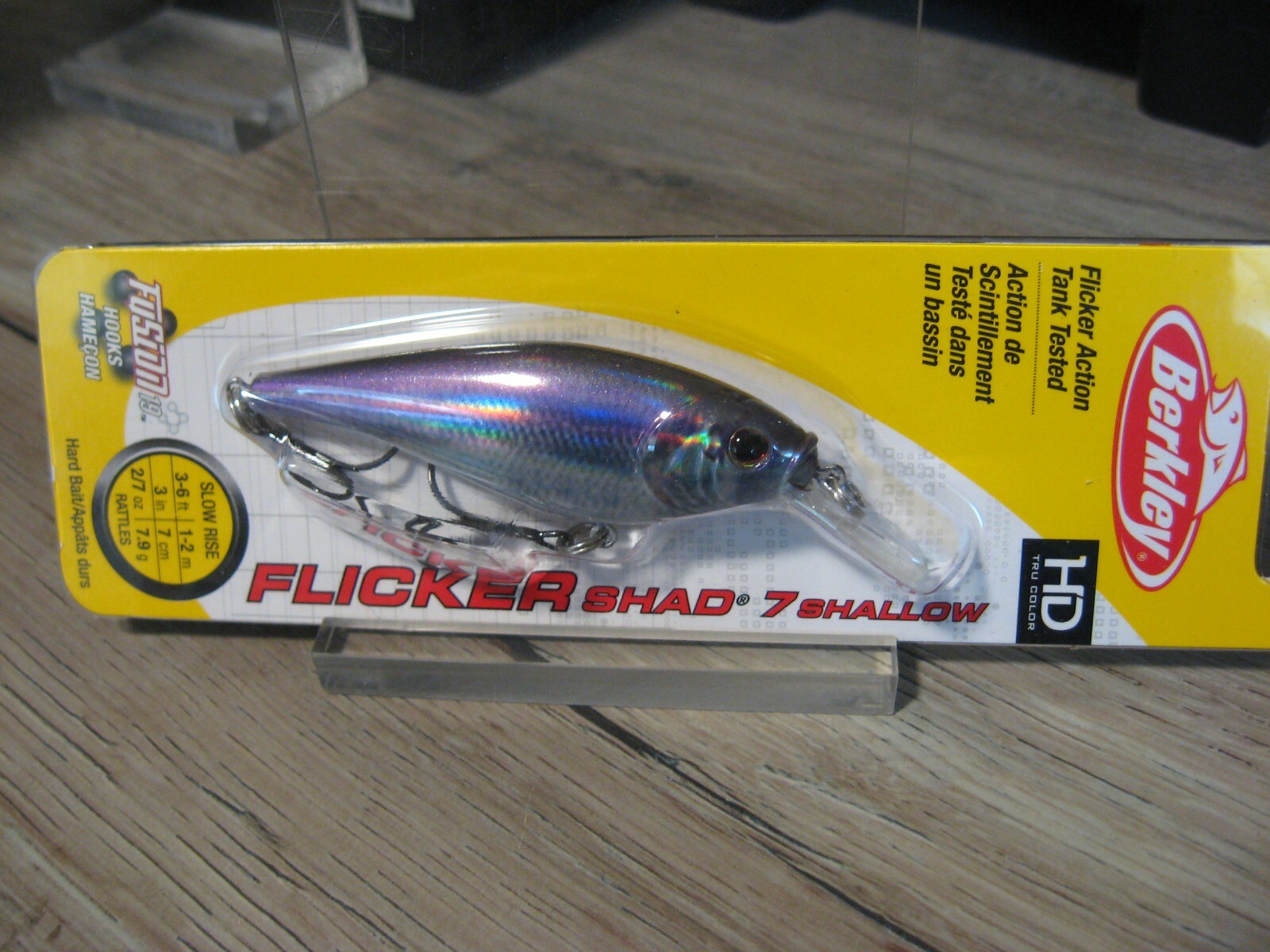 Berkley 3″ Flicker Shad 7 Shallow Fishing Lure 2/7oz Slow Rise HD Smelt