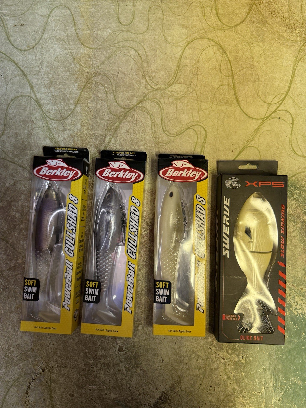 (3-Pack) Berkley PowerBait 8” Cull Shad Soft Swiw Bait, 3 Colors & glide bait