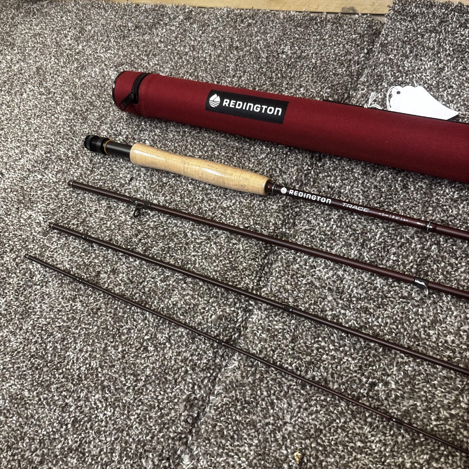 Redington Trace 586-4 Fly Rod 8’6 5wt 4 Piece Brown Graphite Tube Cork Rod
