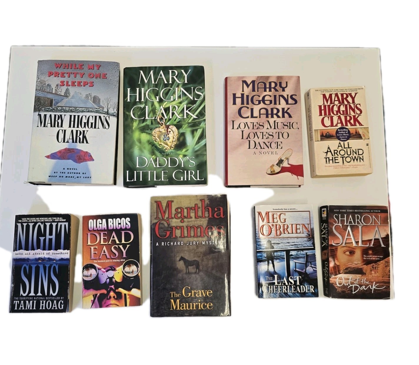 Lot Of 9 Mystery Suspense Novels Mary Higgins Clark Tami Hoag And More
