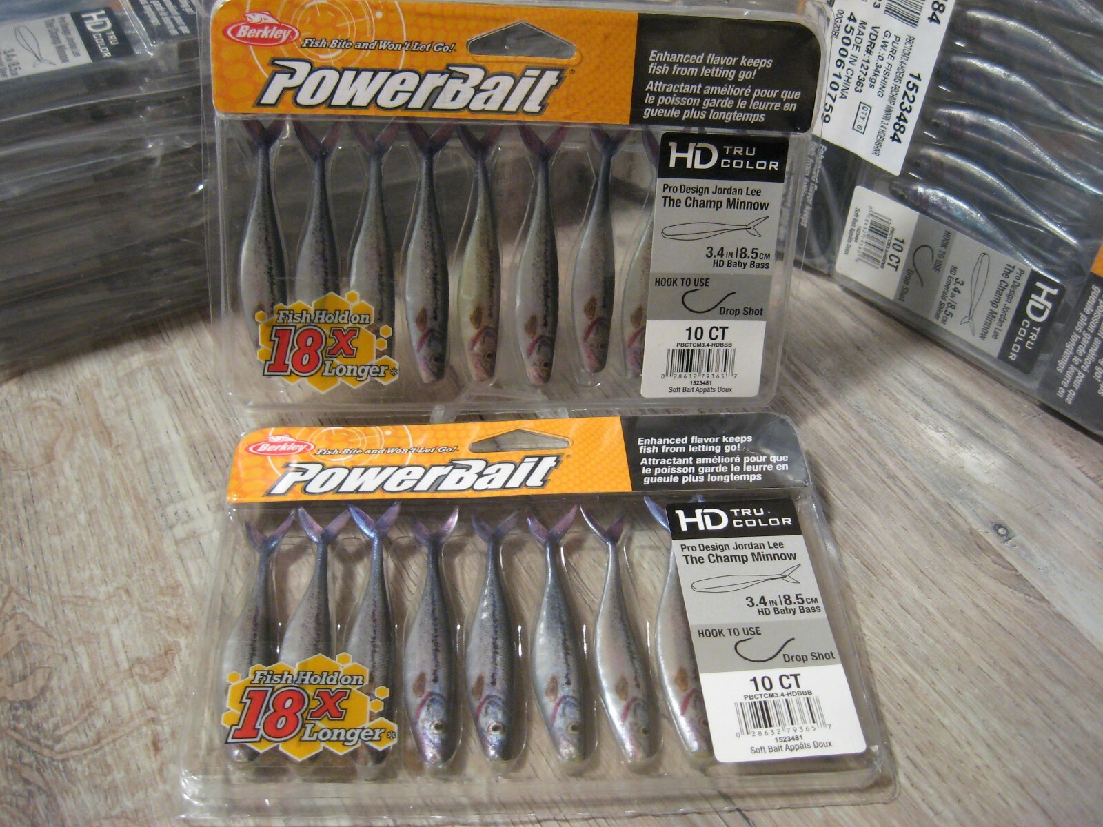 2 Packs Berkley 3.4″ HD Tru Color Champ Minnow Soft Power Baits Baby Bass