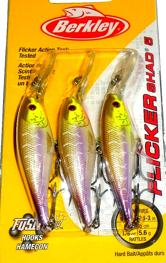 Berkley #5 Flicker Shad Crankbaits (3-Pk-Pink Tiger)