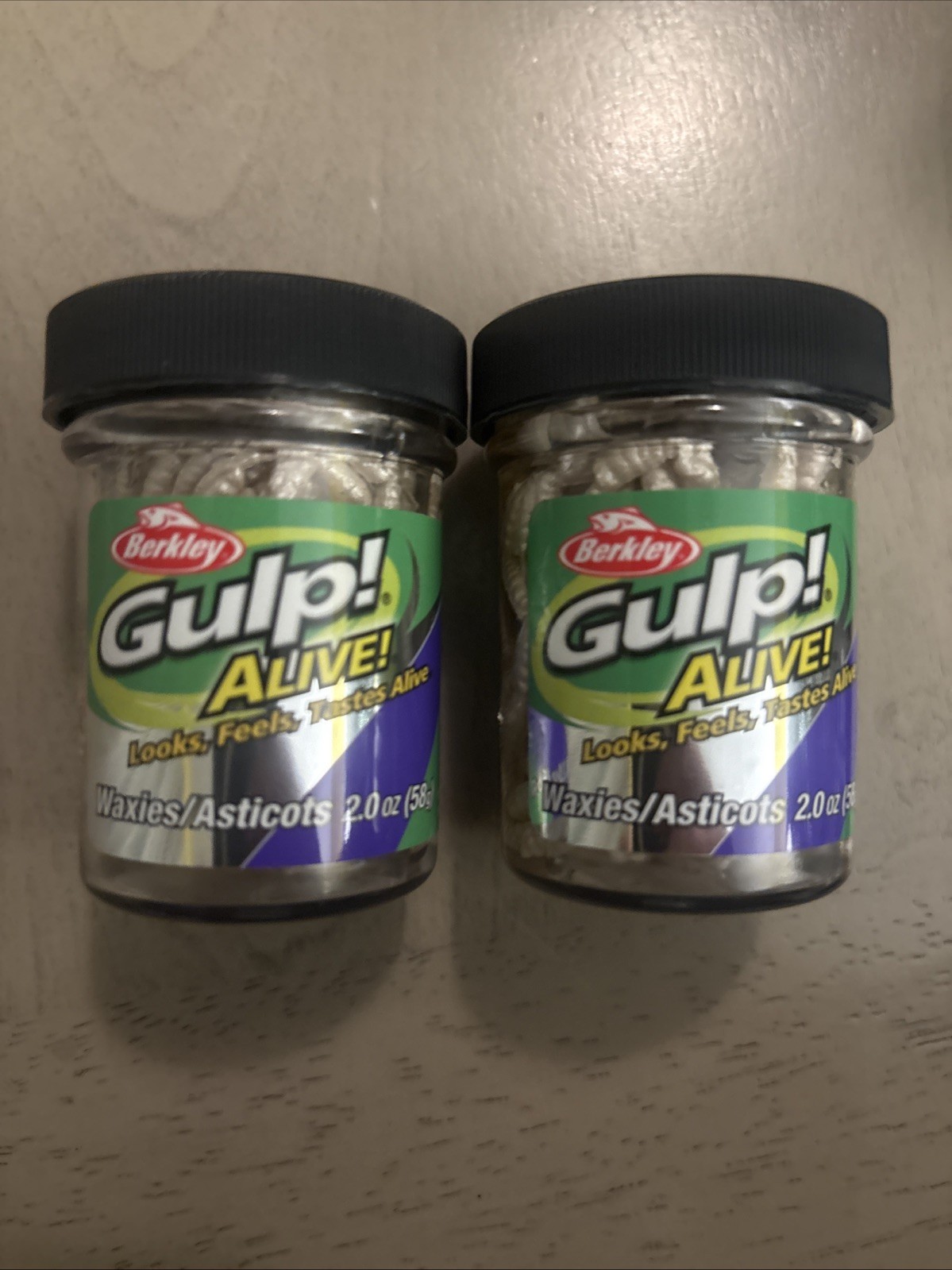 Berkley Gulp Alive (Waxies) White In Color~Two Containers And FREE Shipping