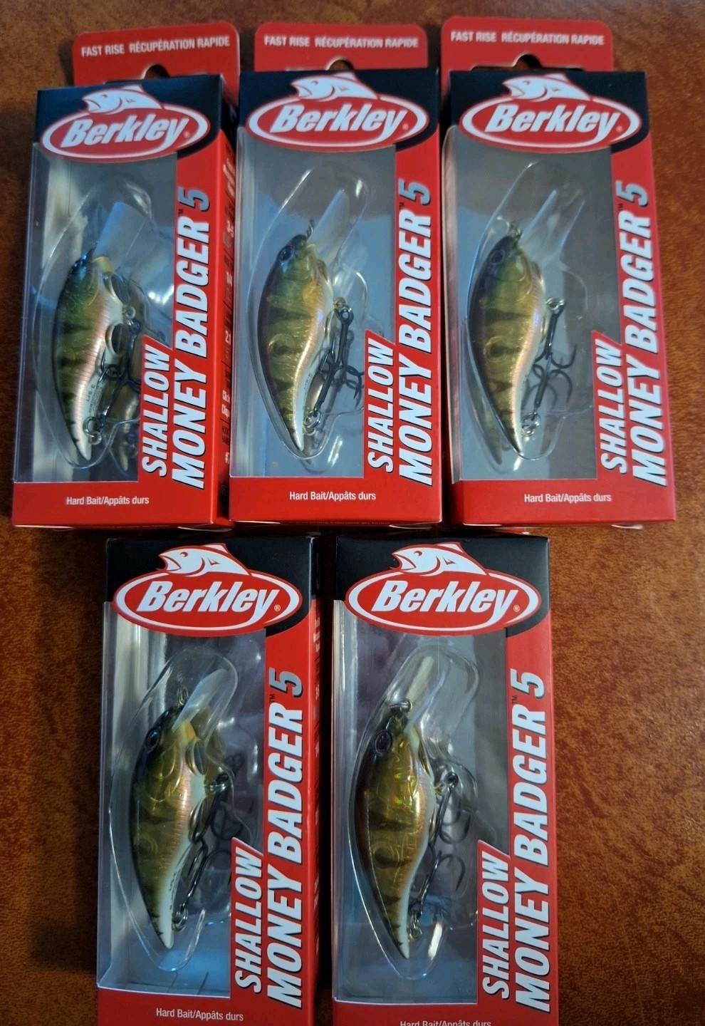 Berkley Shallow Money Badger 5 Crankbaits Lot Of 5 Powerbait