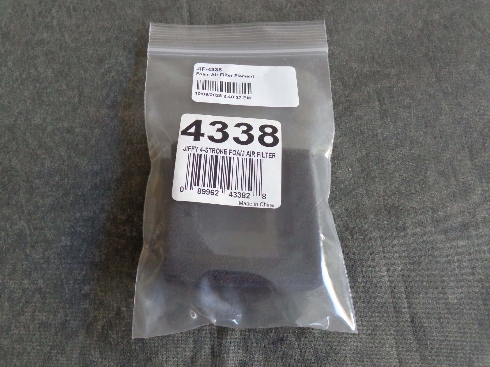 JIFFY Ice Auger 4338 FOAM AIR FILTER GENUINE OEM Ice Drill FEL4338