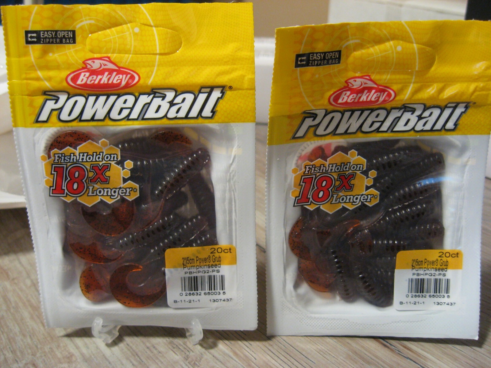 2 Packs Berkley Soft Fishing PowerBait / 2″ Single Tail Power Grub Pumpkinseed