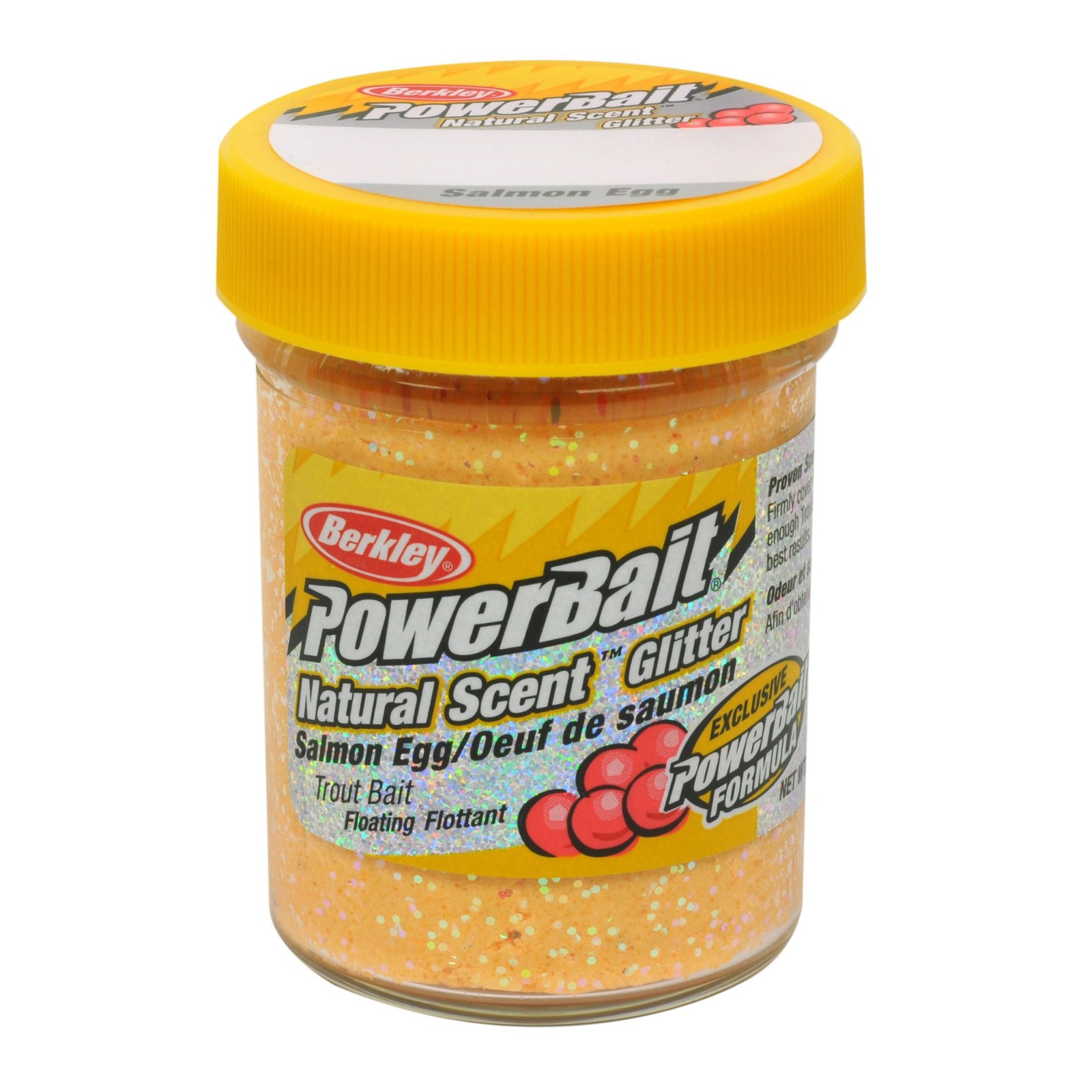 Berkley PowerBait Natural Glitter Trout Fishing Dough Bait, Jar, Salmon Peach