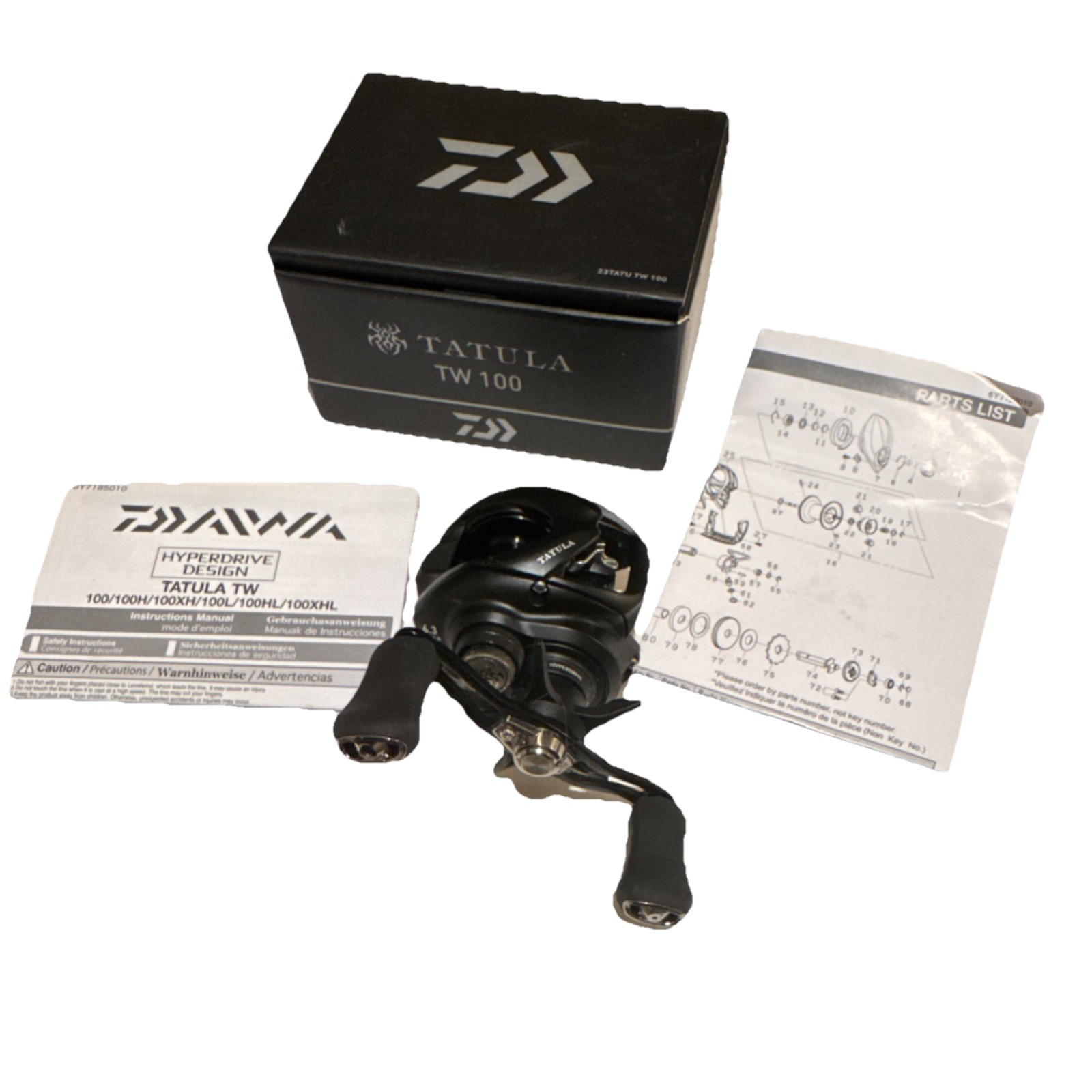 Daiwa Tatula TW 100 Baitcast Reel 7+1BB Hyperdrive TWS w/ Box & Manual