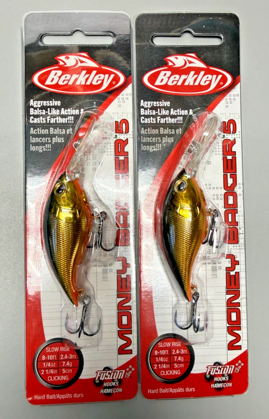 2-Berkley BHBMB5 – BGD 5 cm Money Badger 5 Crankbait – Black Gold