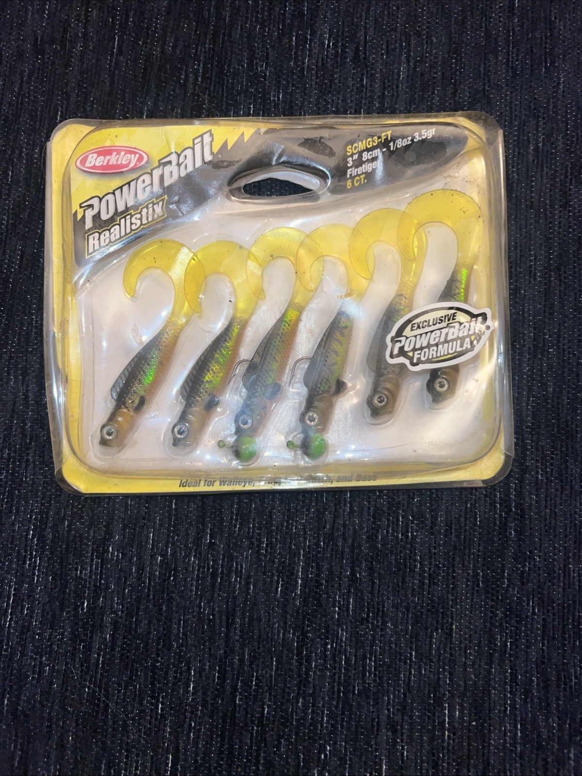 6 Count Pack 1/8 Oz Berkley Powerbait Realistix 3” Firetiger Power Minnow Grub