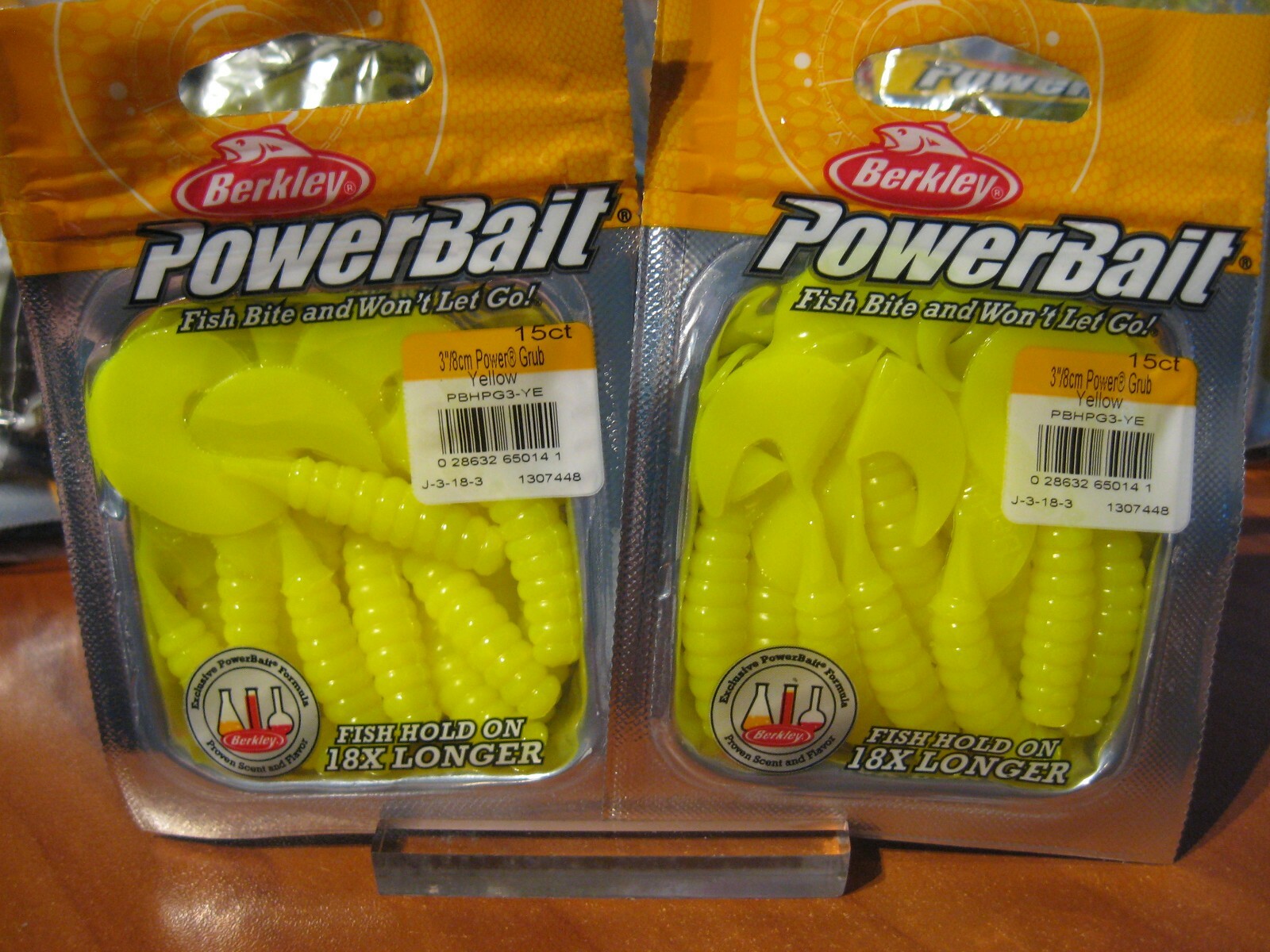 2 Packs Berkley Soft Fishing PowerBait / 3″ Single Tail Power Grub / Yellow