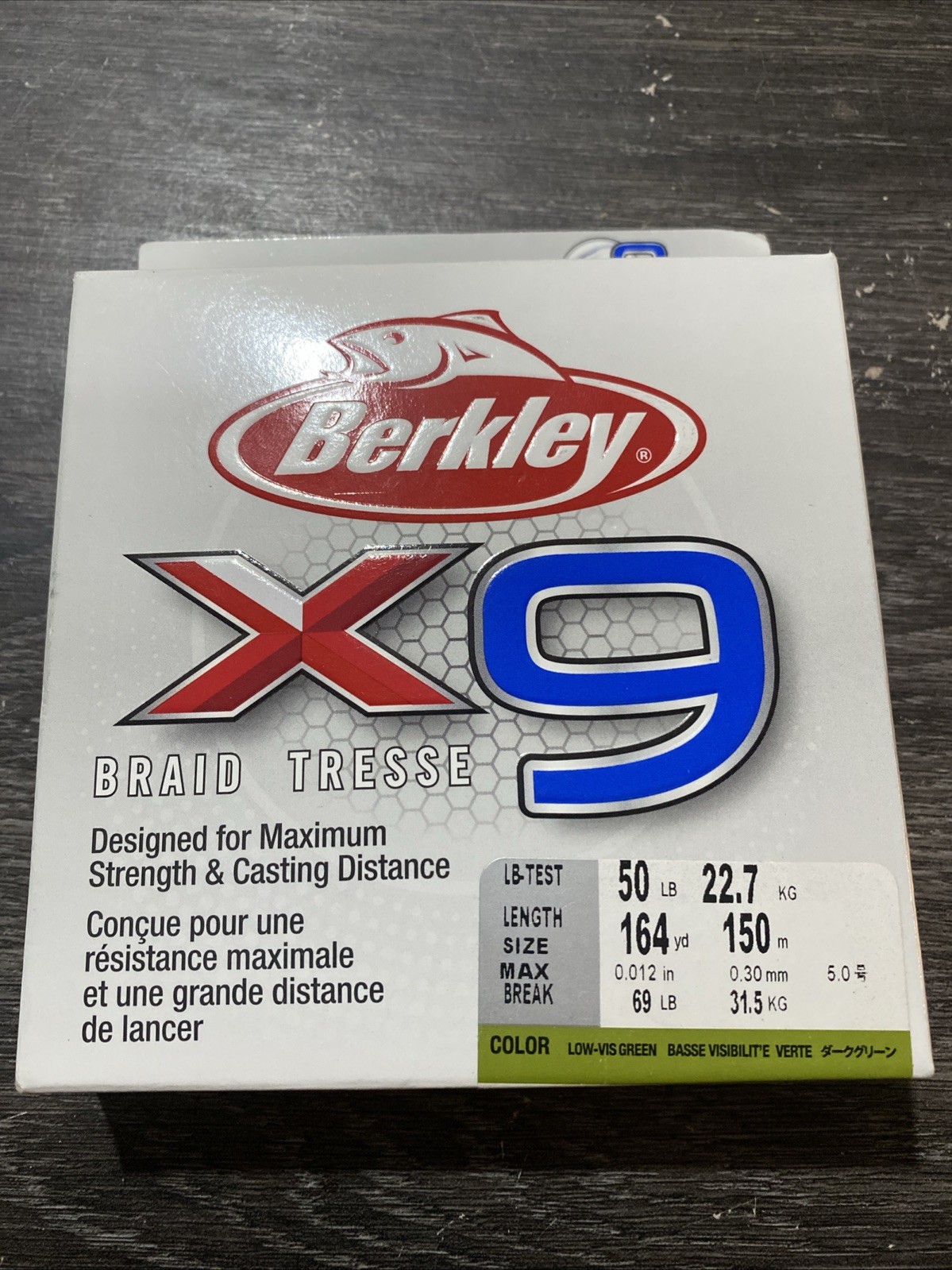Berkley X9 Braid Tresse 50lb Crystal Color Fishing Line 164 Yards Braided