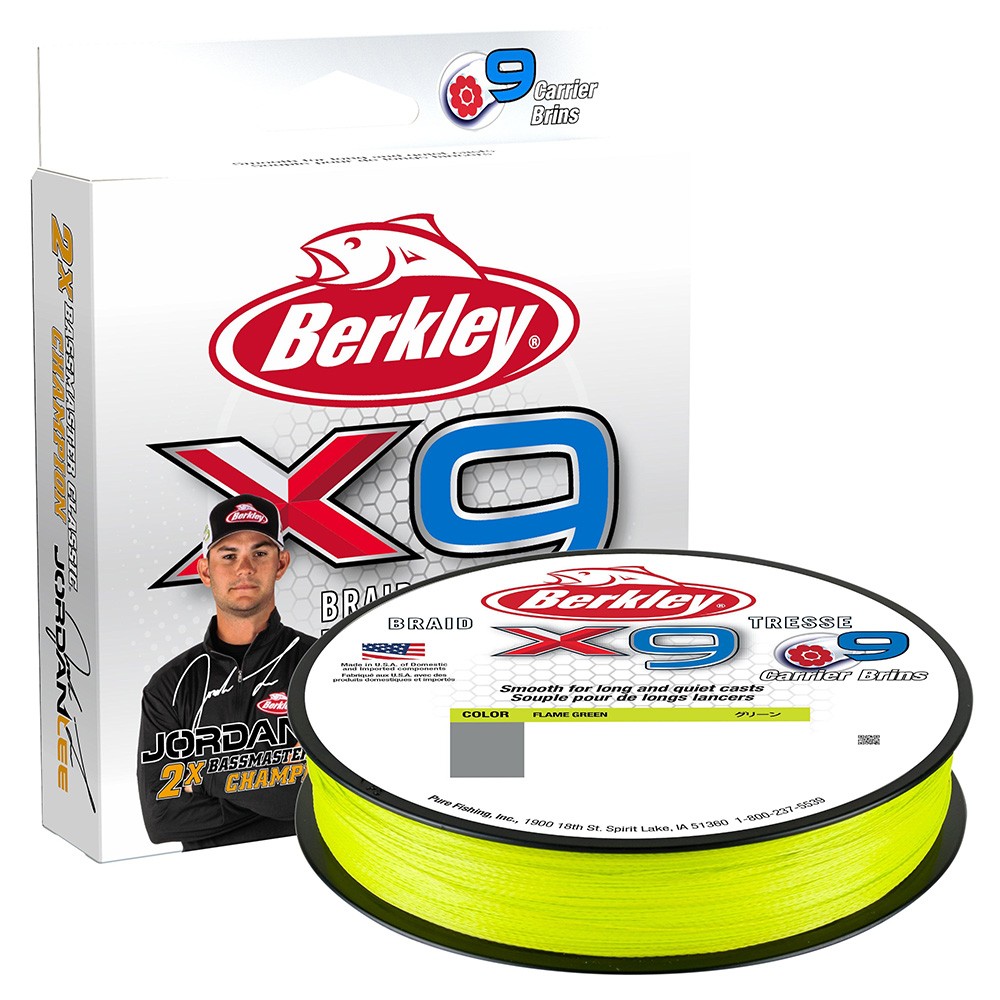 Berkley x9 Flame Green Braid – 20lb – 328 yds – X9B33020-GG 1614444 UPC 02863…