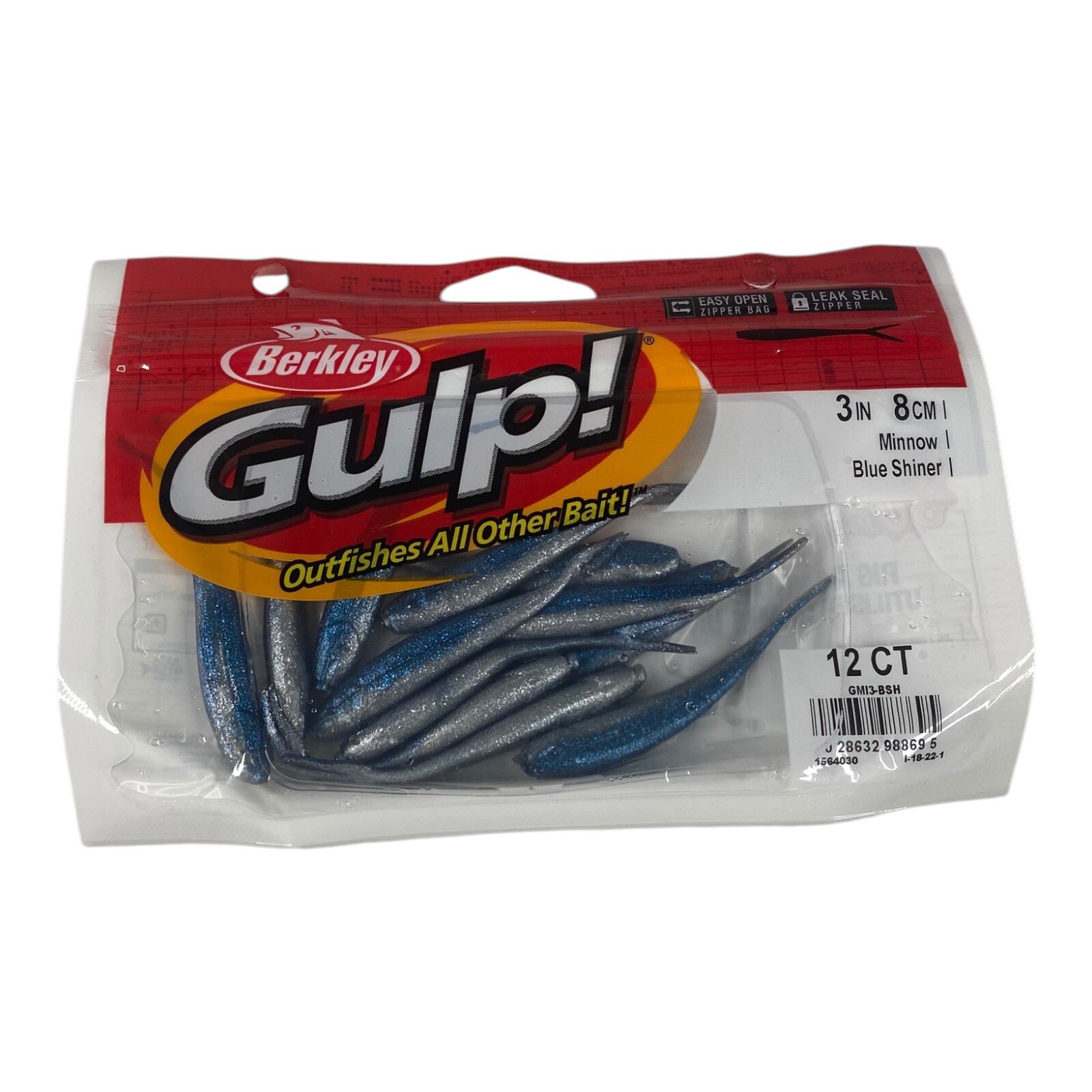 Berkley Gulp! Minnow Fishing Soft Bait, Blue Shiner, 3″ New Sealed