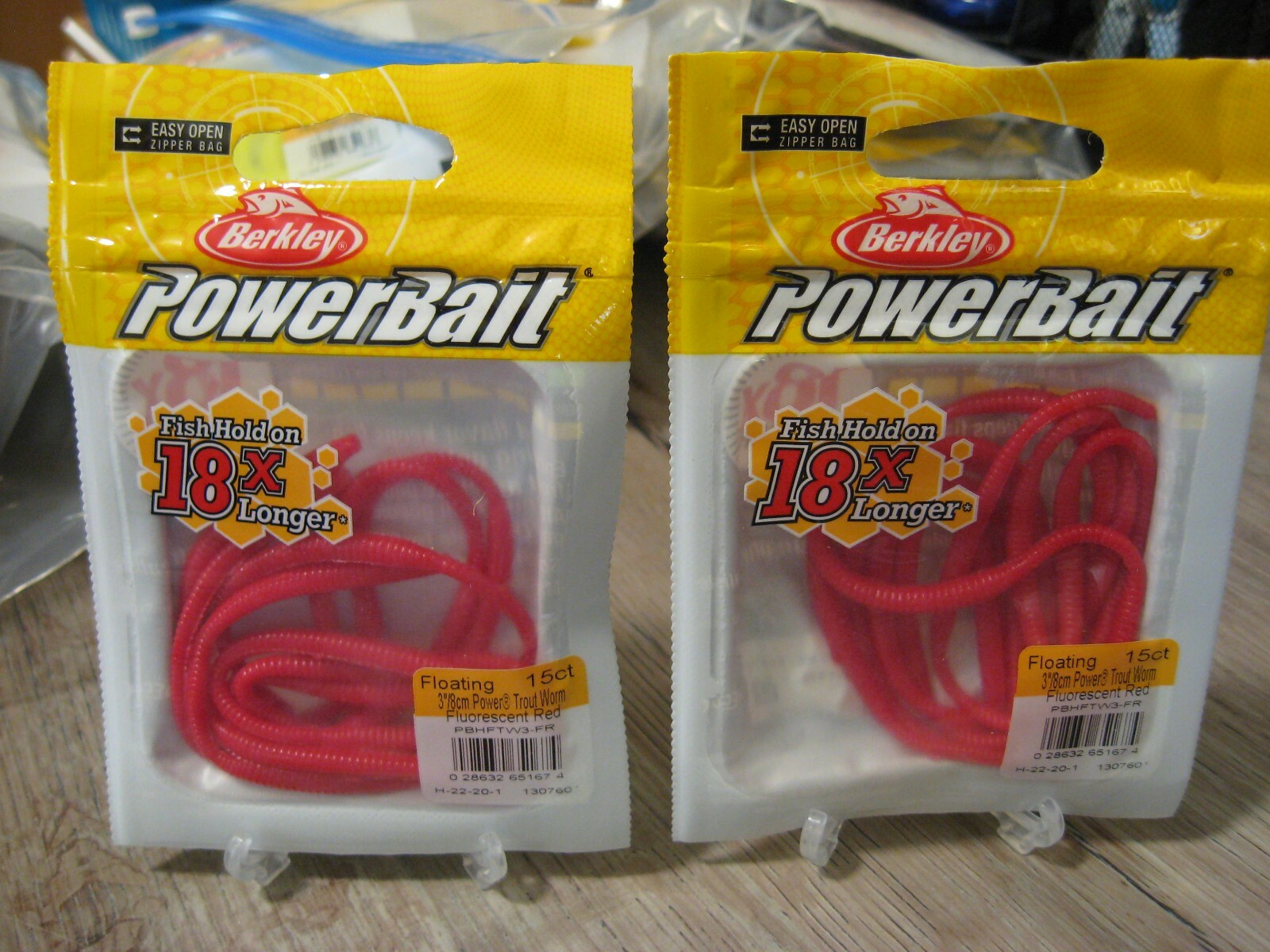 2 Packs Berkley 3″ Floating Trout Worms Soft Fishing Bait Fluorescent Red