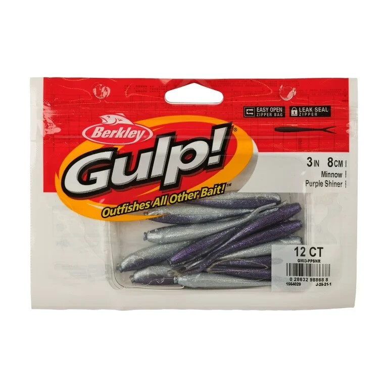 Berkley Gulp! Minnow – 3″ – 12 CT – You Pick Color – Soft Bait Shiner Dropshot