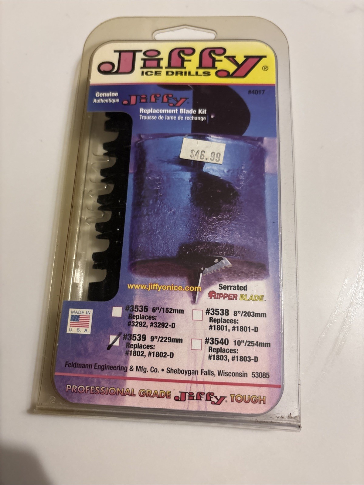 JIFFY Ice Auger 3539 9″ RIPPER BLADE KIT genuine OEM Ice Drill 30 series new