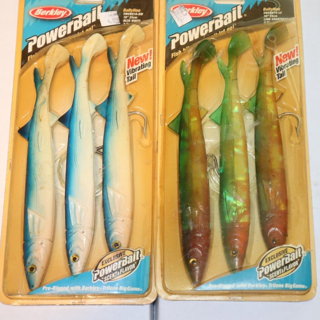 2 Pks Berkley 10″ Powerbait Ballyhoo Pre-Rigged Vibrating Tail Trilene Big Game