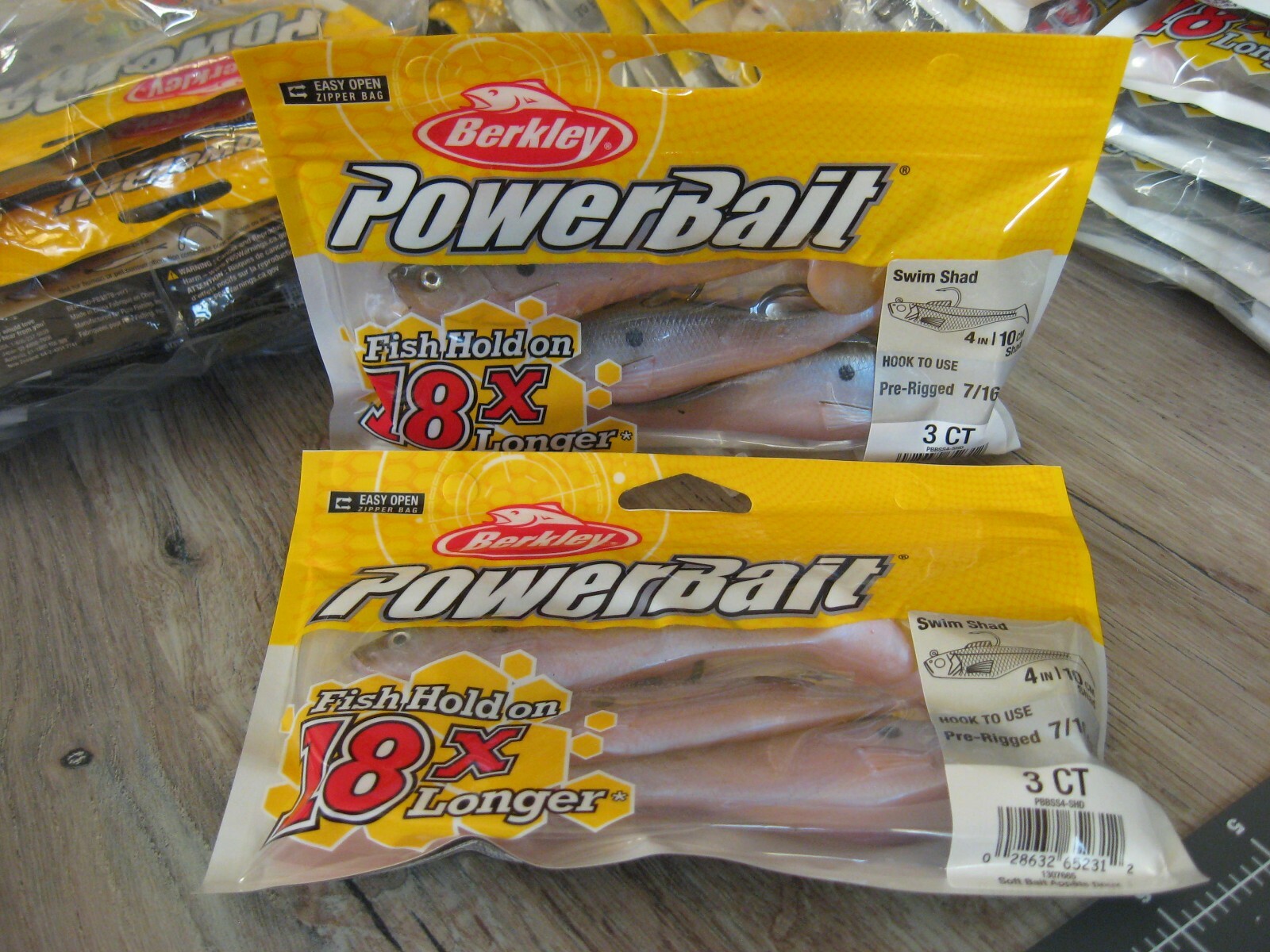 2 Packs Berkley Power Bait Fishing – 7/16 Oz Pre-Rigged Swim Shad – 4″ Pogy Shad