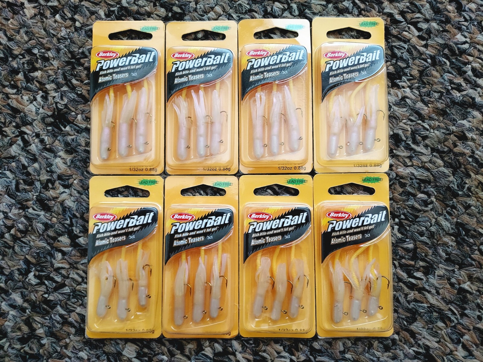 (8-Packs) Berkley Powerbait Atomic Teasers 1/32 oz Tube Jig Fishing Lures Lot PW