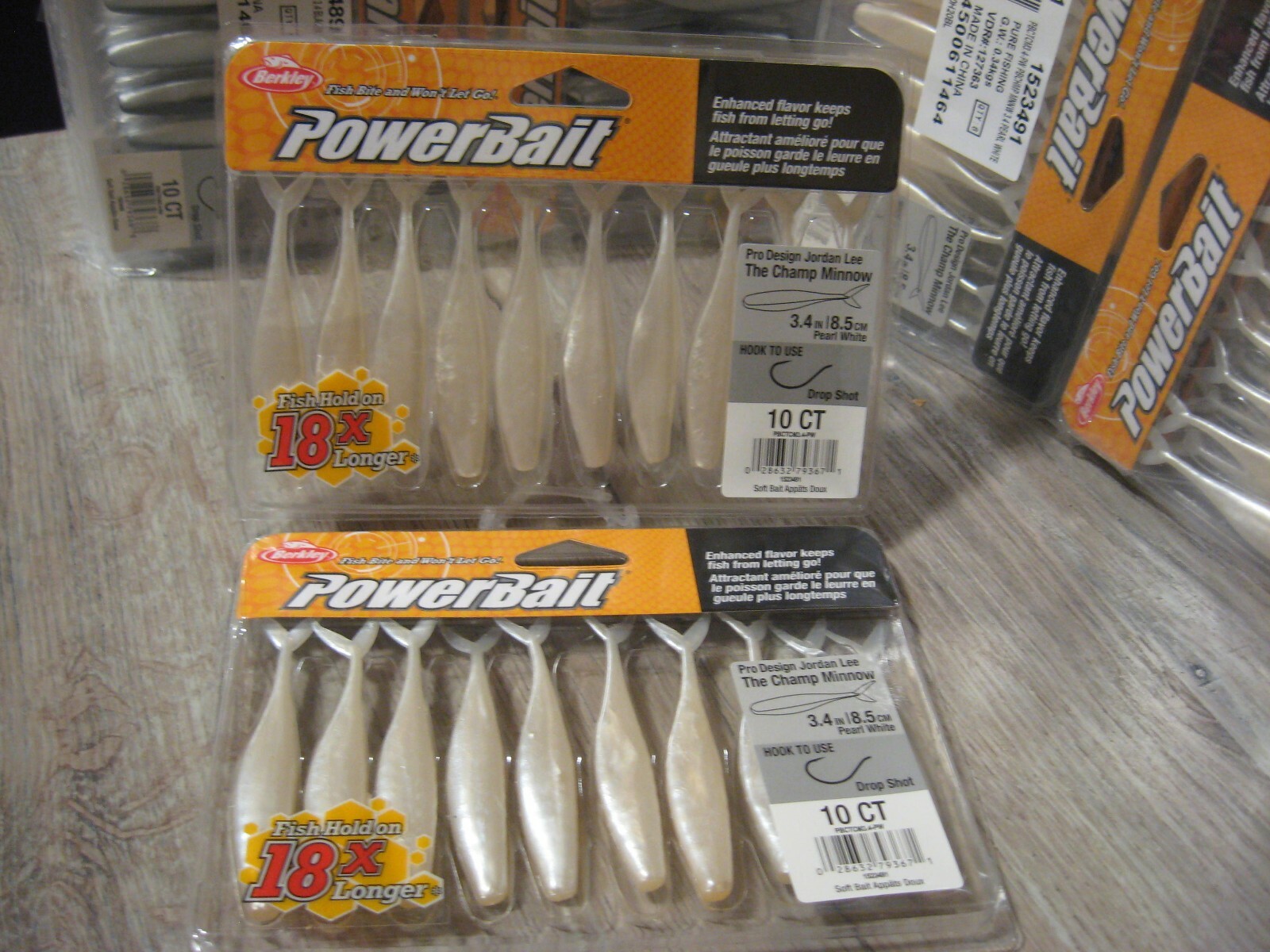 2 Packs Berkley 3.4″ Champ Minnow Soft Fishing Power Baits Pearl White Color